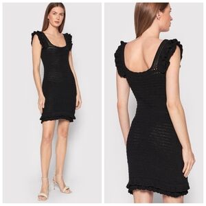 Only black crochet knit dress small